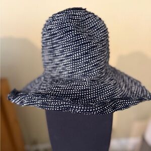 Wallaroo Scrunchie Sun Hat Adjustable Navy (Dark almost Black) Dot Women's